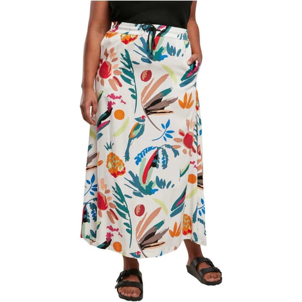 Urban Classics Viscose Højtaljet Midi-nederdel Hvid S Kvinde