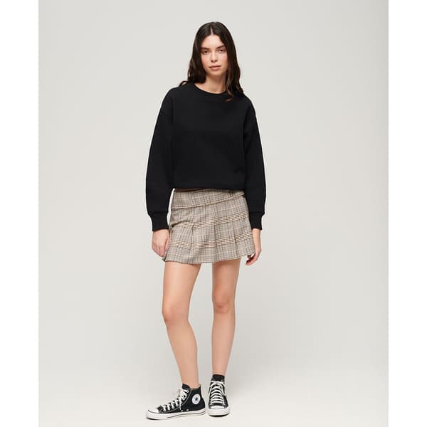 Superdry Low Rise Pleated Kort Kjol Beige M Kvinna