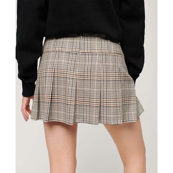 Superdry Low Rise Pleated Kort Kjol Beige M Kvinna