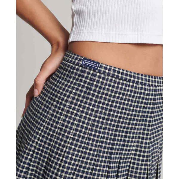 Superdry Vintage Pleated Mini Kjol Grå M Kvinna