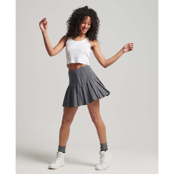 Superdry Vintage Pleated Mini Kjol Grå M Kvinna
