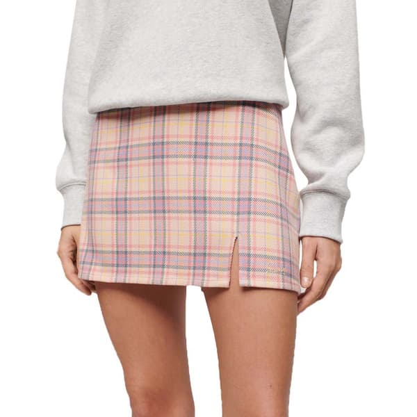 Superdry Check Kort Kjol Rosa M Kvinna