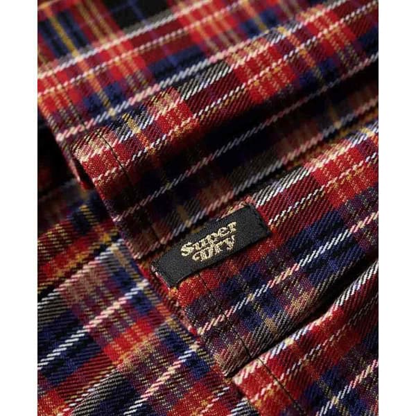 Superdry Mid Rise Check Kort Kjol Röd L Kvinna