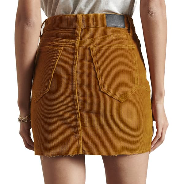 Superdry Denim Kort Nederdel Gul 26 Kvinde