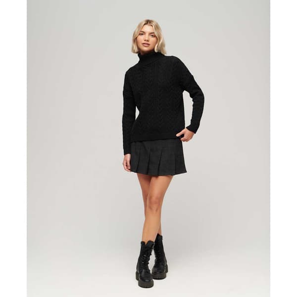 Superdry Low Rise Pleated Kort Kjol Grå XL Kvinna