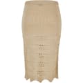 Miniatyrbillede 4 af 4: Urban Classics Crochet Midinederdel Beige 4XL Kvinde