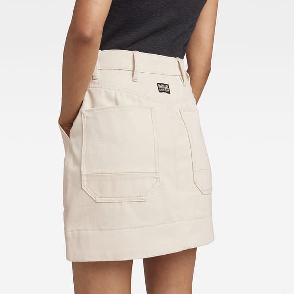 G-star Workwear Slim Fit Højtaljede Denimshorts Beige 25 Kvinde