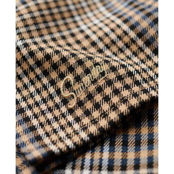 Superdry Check Kort Kjol Brun L Kvinna
