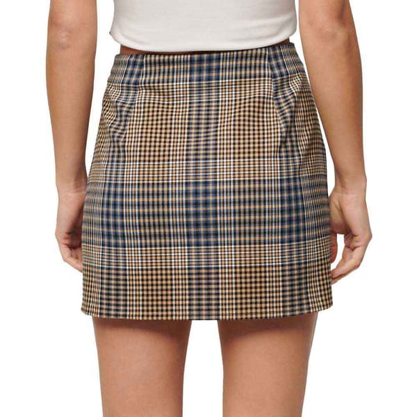Superdry Check Kort Kjol Brun L Kvinna