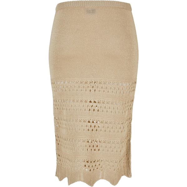 Urban Classics Crochet Midinederdel Beige 2XL Kvinde