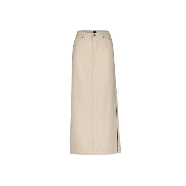 Lee Side Slit Midikjol Beige 28 Kvinna