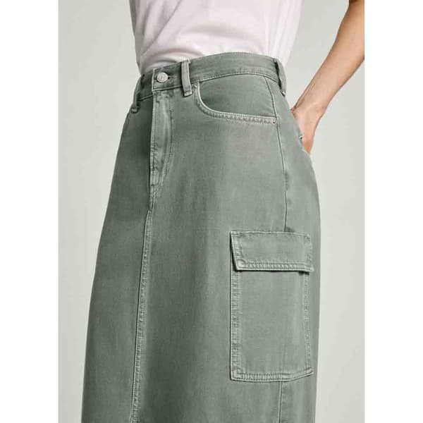 Pepe Jeans Pl901143 Lång Kjol Grönt L Kvinna