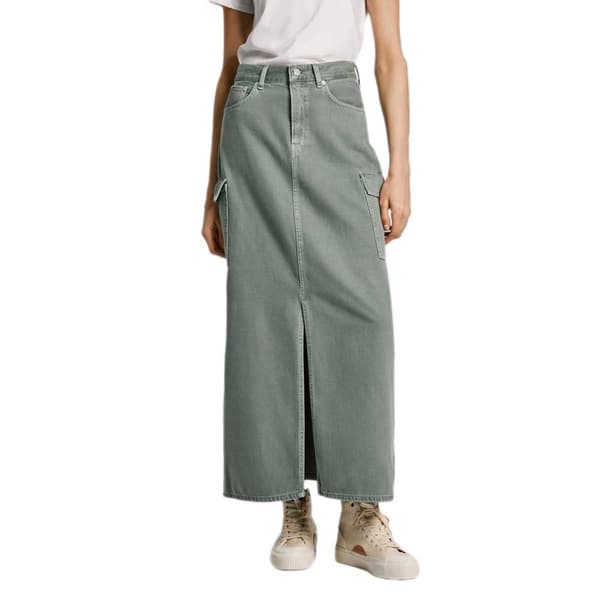 Pepe Jeans Pl901143 Lång Kjol Grönt L Kvinna