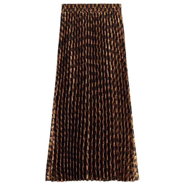 Scotch & Soda Pleated Midikjol Brun L Kvinna