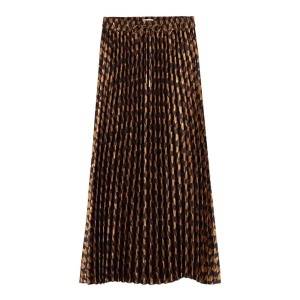 Scotch & Soda Pleated Midikjol Brun L Kvinna