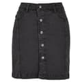 Miniatyrbillede 3 af 4: Urban Classics Organic Stretch Button Denim Denimnederdel Sort 32 Kvinde