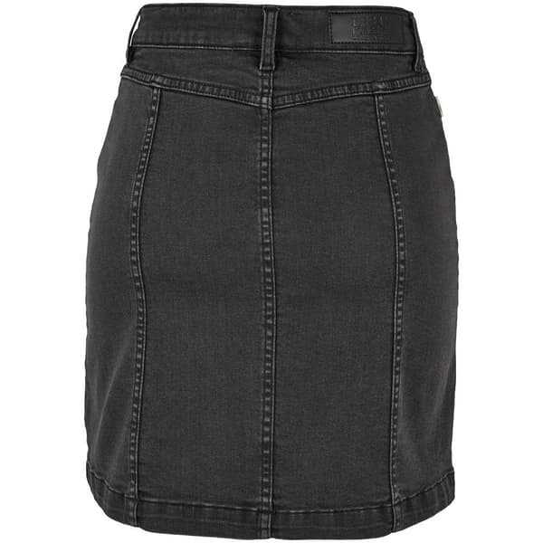 Urban Classics Organic Stretch Button Denim Denimnederdel Sort 32 Kvinde
