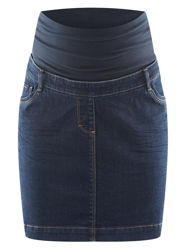 Navelblå denimkjol för gravida