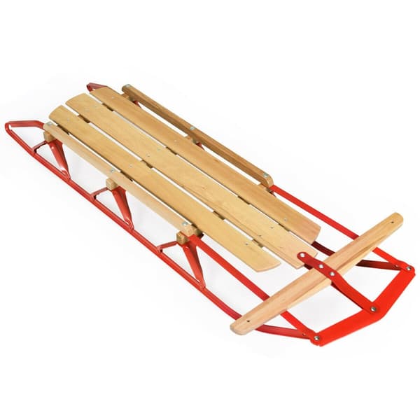 Lasten puinen kelkka, 54x23x6.5 tuumaa, punainen