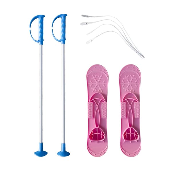 Barnskidor med stavar MASTER 42cm Rosa