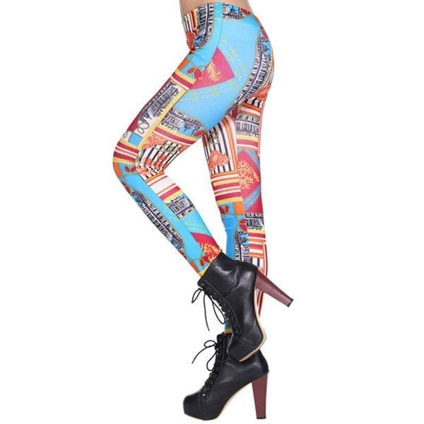 Färgglada mönstrade leggings