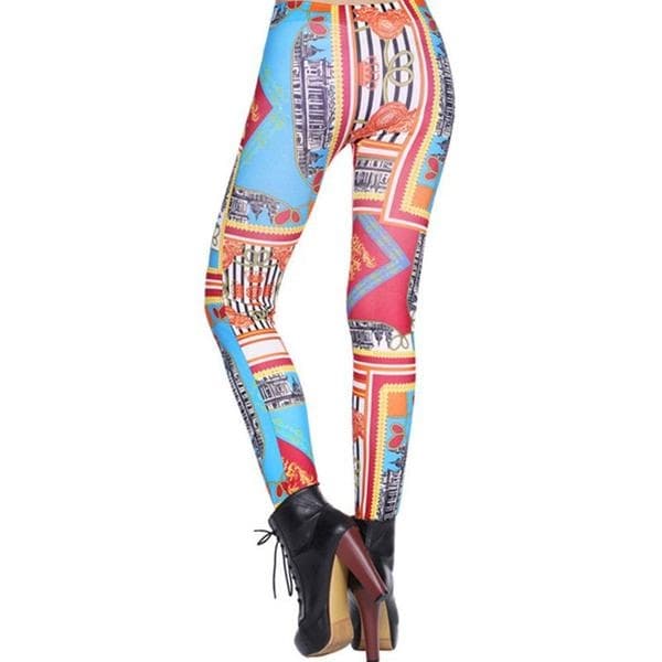 Färgglada mönstrade leggings