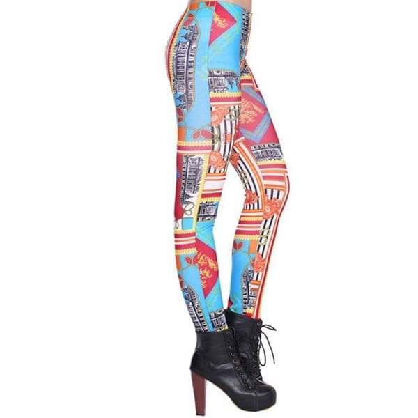 Färgglada mönstrade leggings