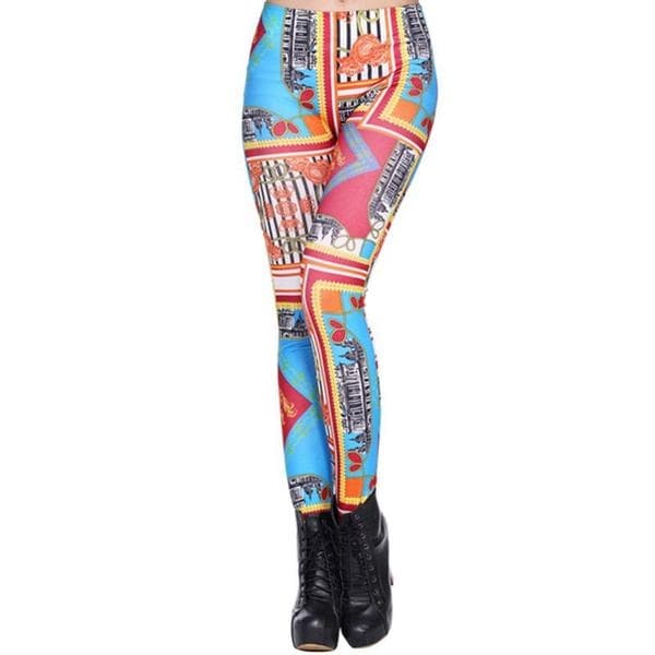Färgglada mönstrade leggings