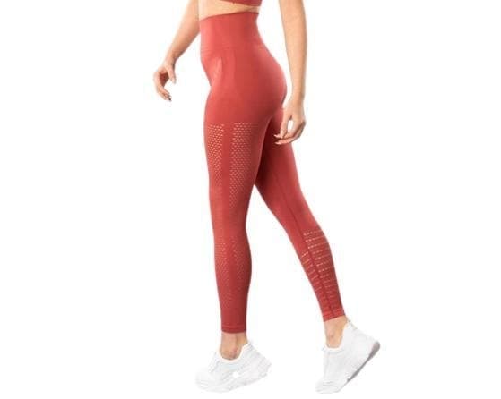 Röda Seamless Tights Leggings Mesh