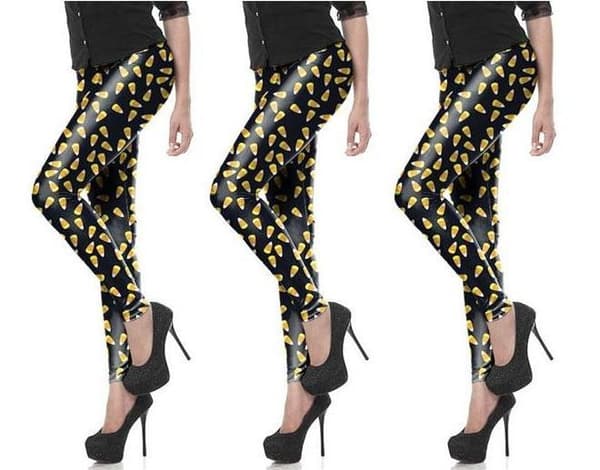 Svarta leggings med färgglada carton bullets