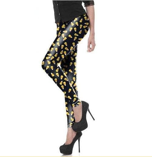 Svarta leggings med färgglada carton bullets Svart L