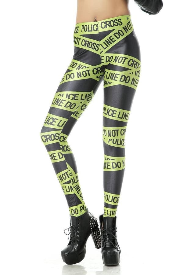 Grön Police Line Leggings
