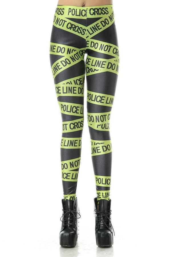 Grön Police Line Leggings