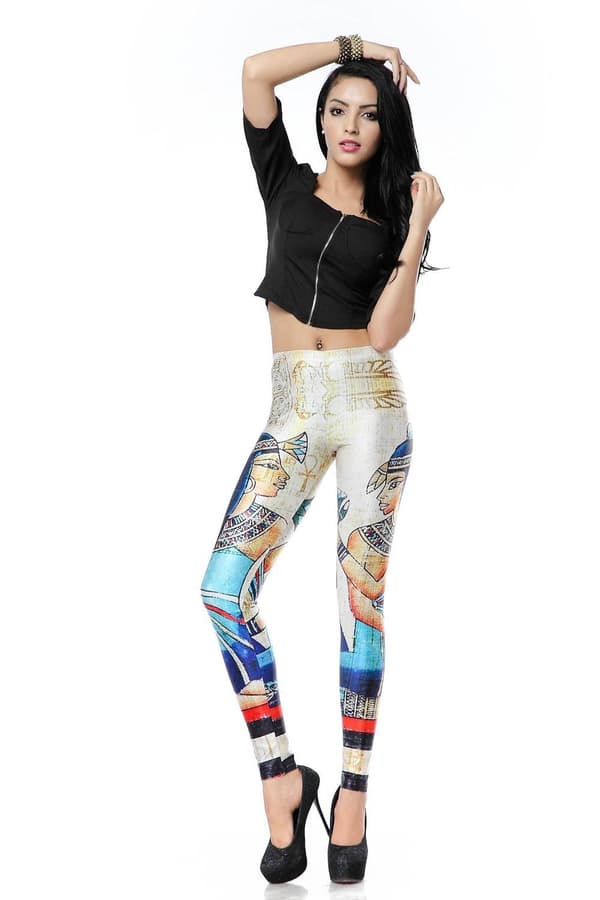 Mönstrade Leggings i fina färger Small