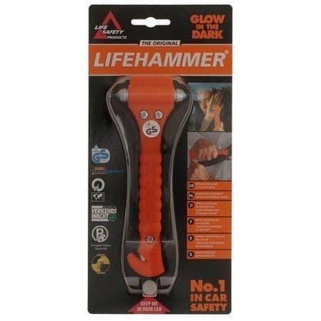 Lifehammer Fluorescerande Orange Emergency Hammer - CARPOINT - Standard - Bandskärare - Fönsterbrytare