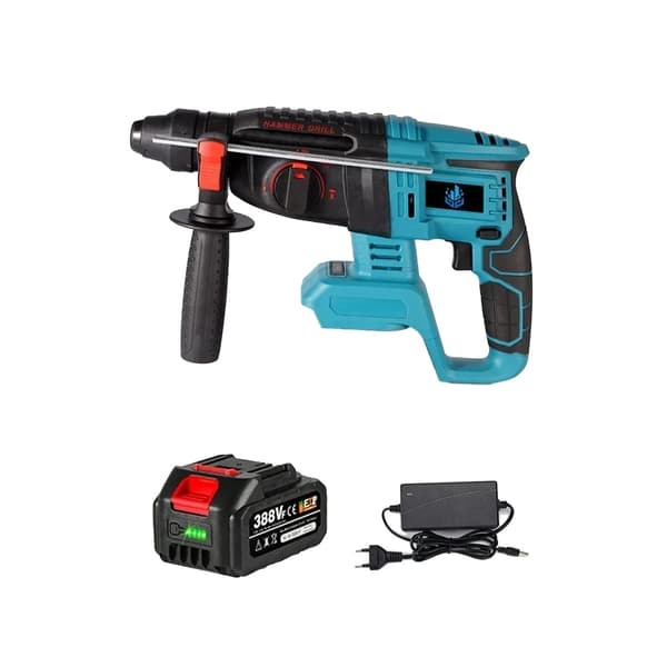 Trådløs Elektrisk Hammer, 1680W Kraft, 26MM Borekapacitet,2X Batteri-Option 5