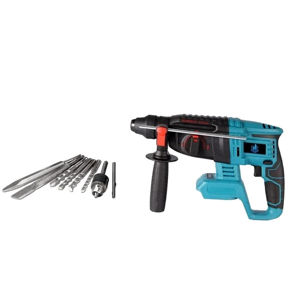 Trådløs Elektrisk Hammer, 1680W Kraft, 26MM Borekapacitet,2X Batteri-Option 5
