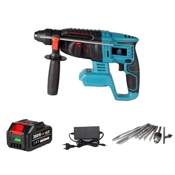 Trådløs Elektrisk Hammer, 1680W Kraft, 26MM Borekapacitet,2X Batteri-Option 5