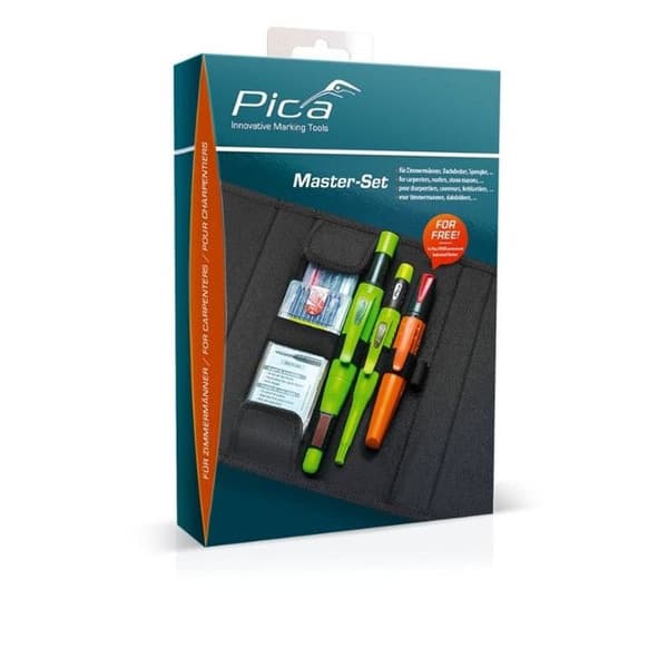 Pica Marking Pen Kit för kammare, mekanisk penna för trä, glas, däck, kakel UVM. Med väska - 55030