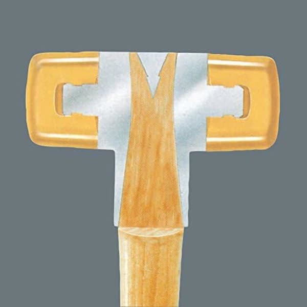 Mallet med Cellidorspetsar - WERA - 100 - Gul - Askträ - 4 x 35 mm