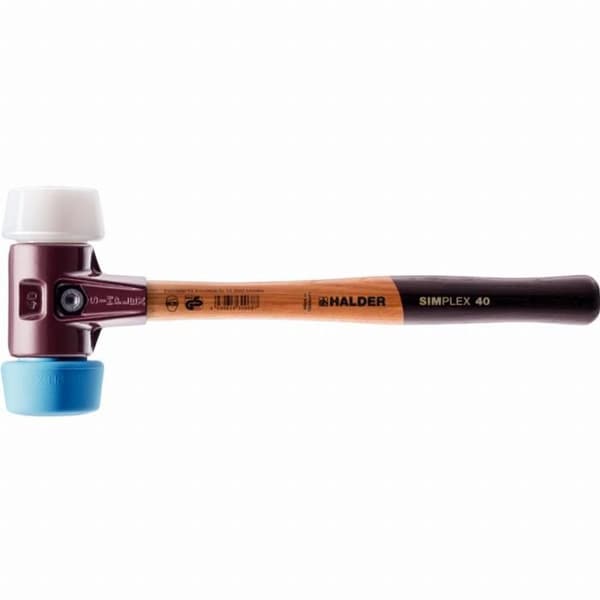 Maillet HALDER SIMPLEX TPE mjuk/superplastisk med hus i gjutjärn och handtag i högkvalitativt trä - D=50 mm -