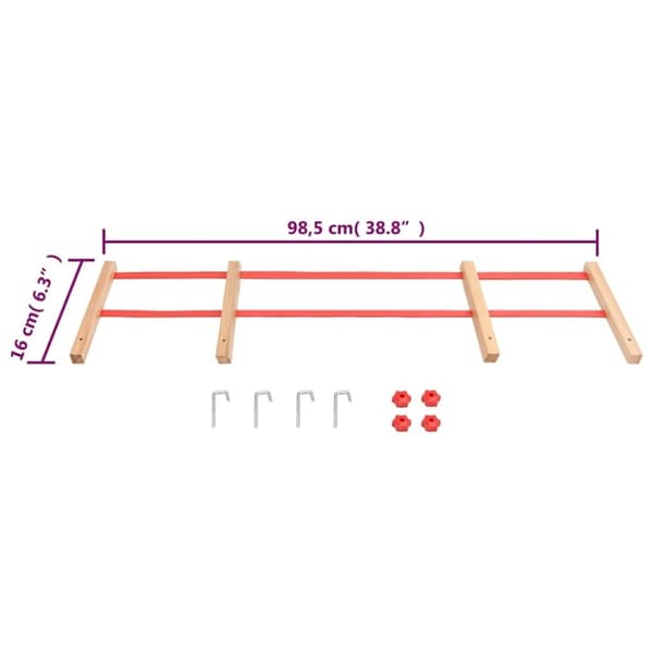 vidaXL Ryggstöd för kälke röd plywood