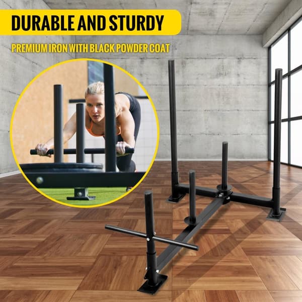 500 lbs fitness släde med utbytbara fötter för snabb- och styrketräning, robust och hållbar, vetenskaplig design, justerbar vikt