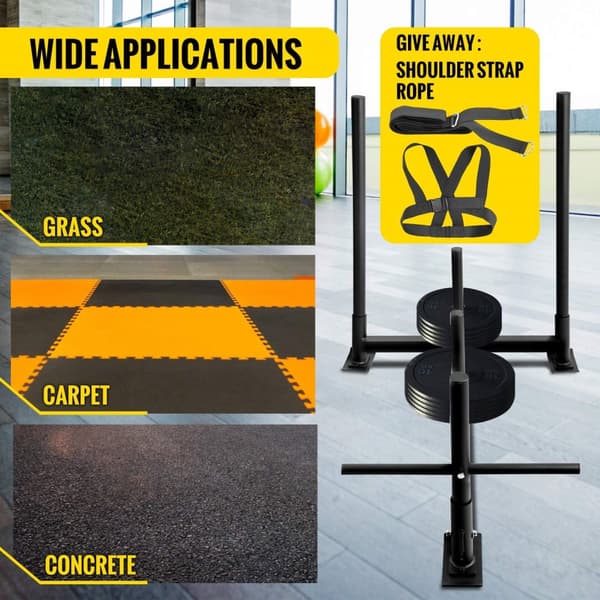 500 lbs fitness släde med utbytbara fötter för snabb- och styrketräning, robust och hållbar, vetenskaplig design, justerbar vikt