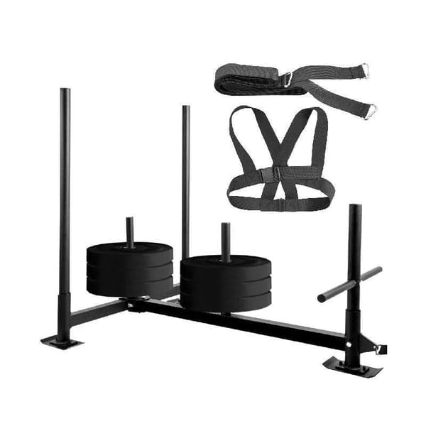 500 lbs fitness släde med utbytbara fötter för snabb- och styrketräning, robust och hållbar, vetenskaplig design, justerbar vikt