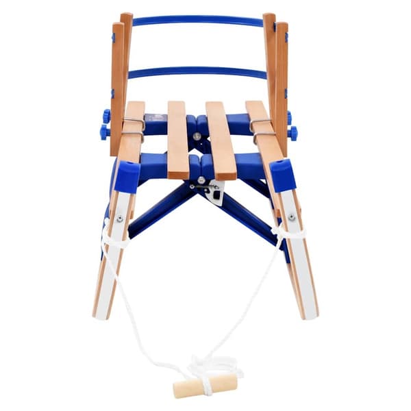 Hopfällbar kälke med ryggstöd trä 119 cm