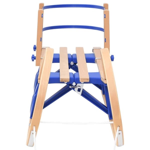 Hopfällbar kälke med ryggstöd 110 cm plywood