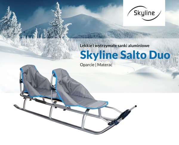 Sleds duo twin tandem stor för barn med ryggstöd solida lätta bälten PL