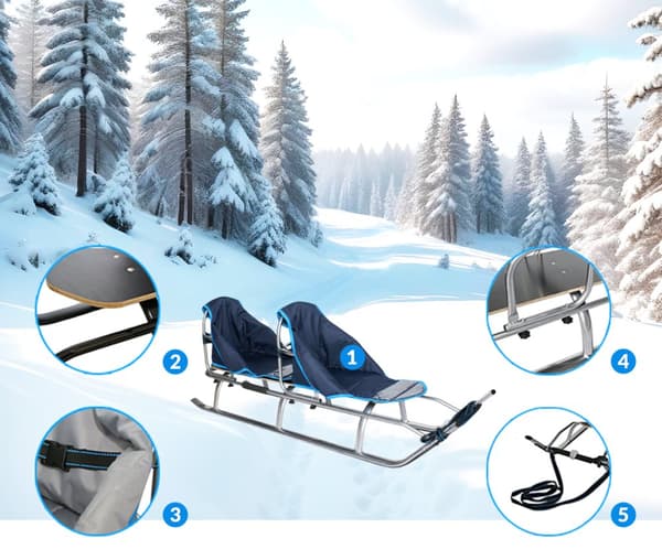 Duo tvillingpulka med barnvärmare Polerade LED-remsor med fast ljus