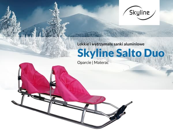 Kälke med ryggstödsduo Skyline twin tandem för barn solid light PL
